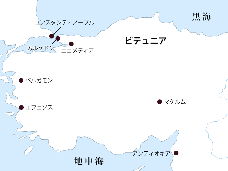 小アジア周辺の地図